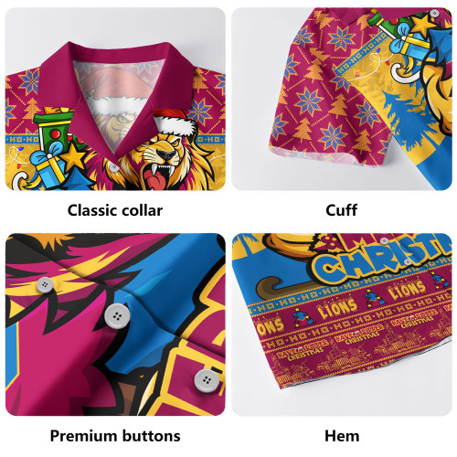 Brisbane Lions Hawaiian Shirt Festive Holiday Merry Christmas Vibe