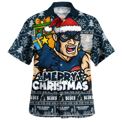 Carlton Hawaiian Shirt Festive Holiday Merry Christmas Vibe