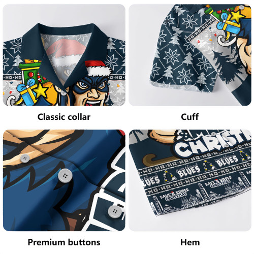 Carlton Hawaiian Shirt Festive Holiday Merry Christmas Vibe