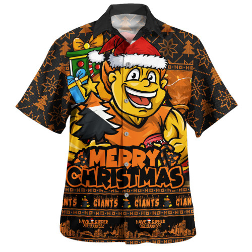 GWS GIANTS Hawaiian Shirt Festive Holiday Merry Christmas Vibe