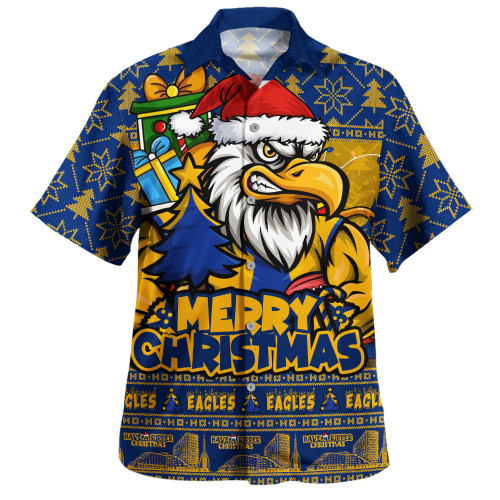 West Coast Eagles Hawaiian Shirt Festive Holiday Merry Christmas Vibe