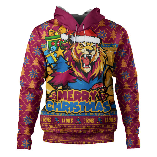 Brisbane Lions Hoodie Festive Holiday Merry Christmas Vibe