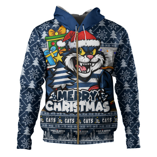 Geelong Cats Hoodie Festive Holiday Merry Christmas Vibe