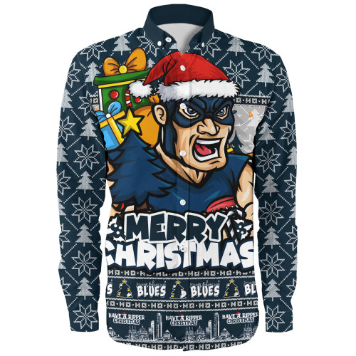Carlton Long Sleeve Shirt Festive Holiday Merry Christmas Vibe