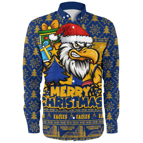 West Coast Eagles Long Sleeve Shirt Festive Holiday Merry Christmas Vibe
