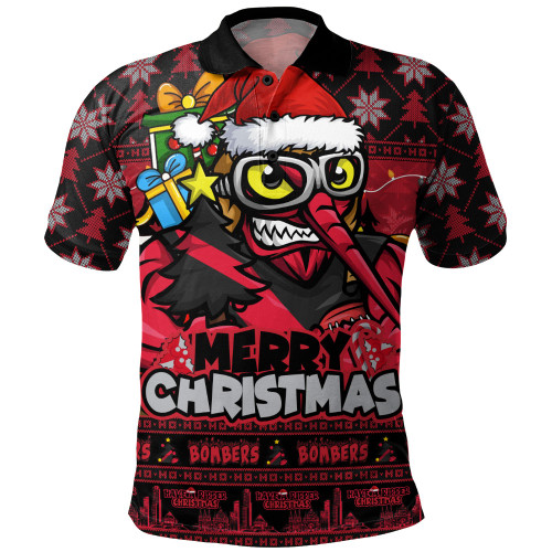 Essendon Polo Shirt Festive Holiday Merry Christmas Vibe
