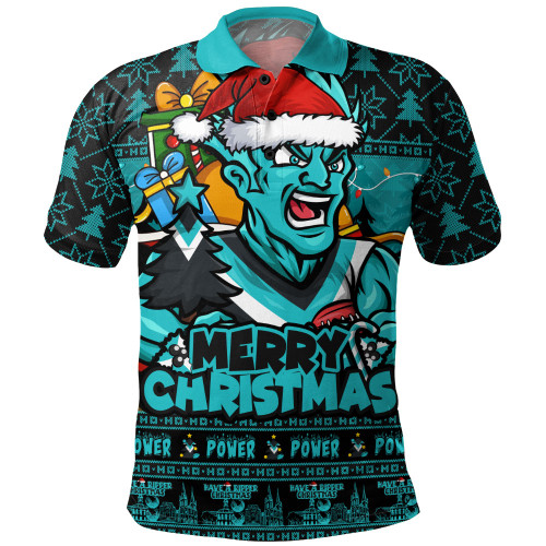Port Adelaide Polo Shirt Festive Holiday Merry Christmas Vibe