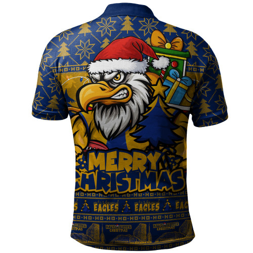 West Coast Eagles Polo Shirt Festive Holiday Merry Christmas Vibe