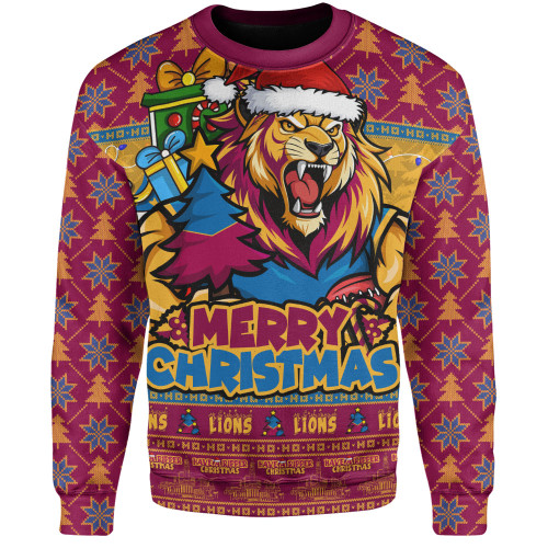 Brisbane Lions Sweatshirt Festive Holiday Merry Christmas Vibe