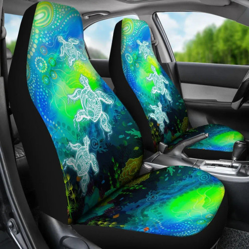 Australia Aboriginal Car Seat Covers - Indigenous Turtle Ocean Dot Painting Art Australia Aboriginal Car Seat Covers - Indigenous Turtle Ocean Dot Painting Art