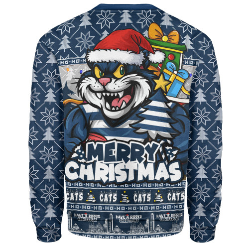 Geelong Cats Sweatshirt Festive Holiday Merry Christmas Vibe