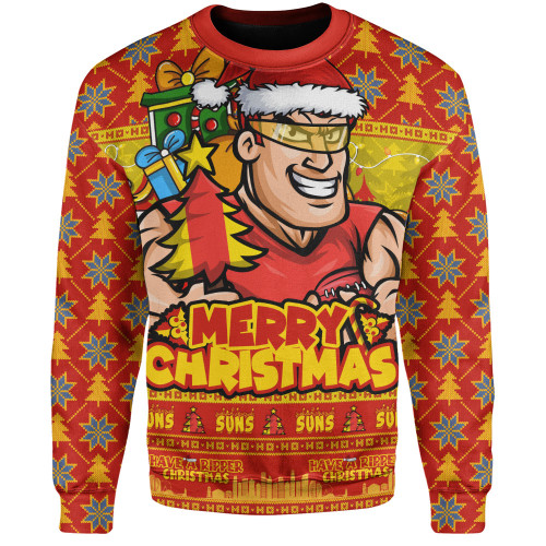 Gold Coast SUNS Sweatshirt Festive Holiday Merry Christmas Vibe