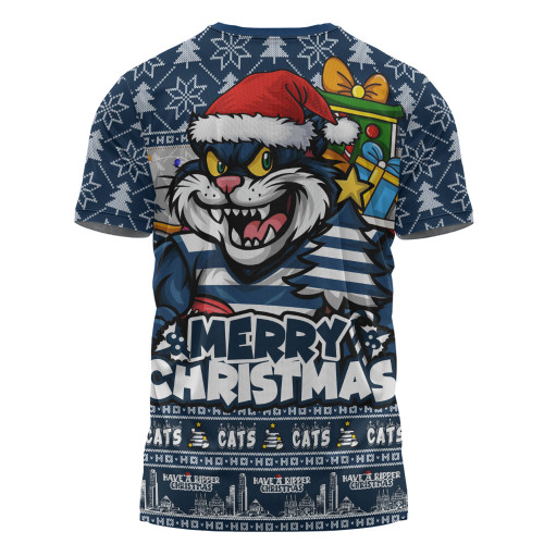 Geelong Cats T-Shirt Festive Holiday Merry Christmas Vibe