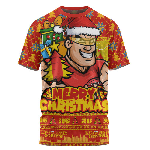 Gold Coast SUNS T-Shirt Festive Holiday Merry Christmas Vibe