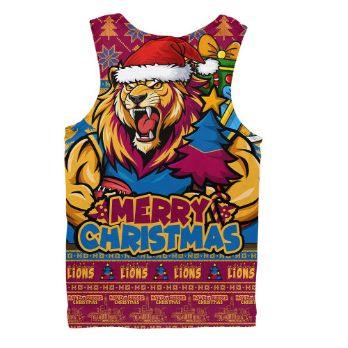 Brisbane Lions Men Singlet Festive Holiday Merry Christmas Vibe