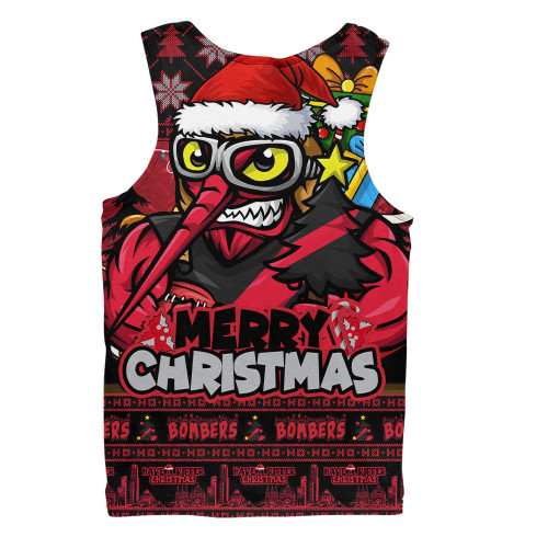 Essendon Men Singlet Festive Holiday Merry Christmas Vibe