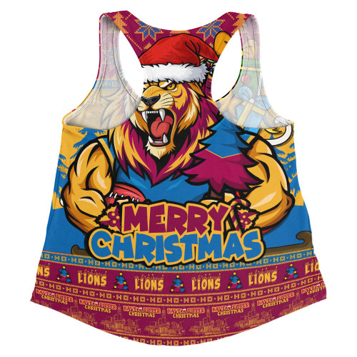 Brisbane Lions Women Racerback Singlet Festive Holiday Merry Christmas Vibe