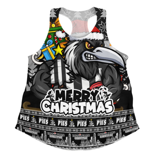 Collingwood Women Racerback Singlet Festive Holiday Merry Christmas Vibe