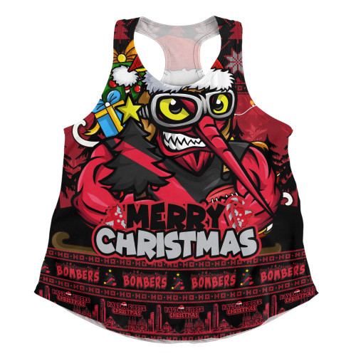 Essendon Women Racerback Singlet Festive Holiday Merry Christmas Vibe
