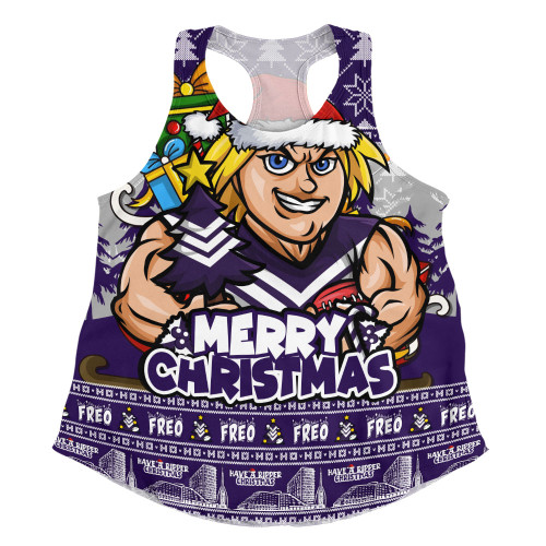 Fremantle Women Racerback Singlet Festive Holiday Merry Christmas Vibe