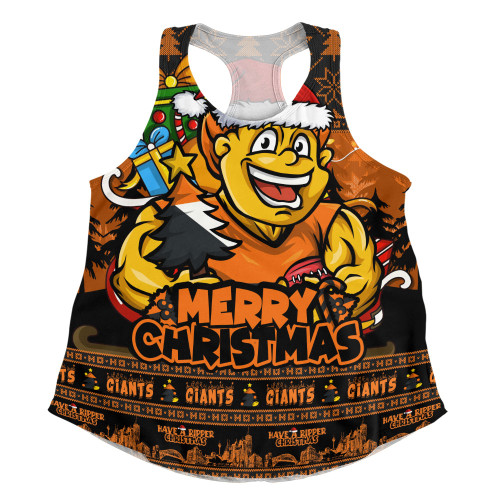 GWS GIANTS Women Racerback Singlet Festive Holiday Merry Christmas Vibe