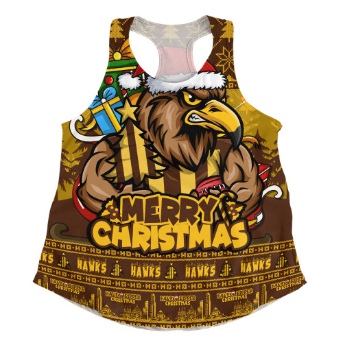 Hawthorn Women Racerback Singlet Festive Holiday Merry Christmas Vibe