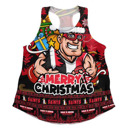 St Kilda Women Racerback Singlet Festive Holiday Merry Christmas Vibe