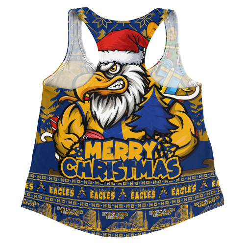West Coast Eagles Women Racerback Singlet Festive Holiday Merry Christmas Vibe