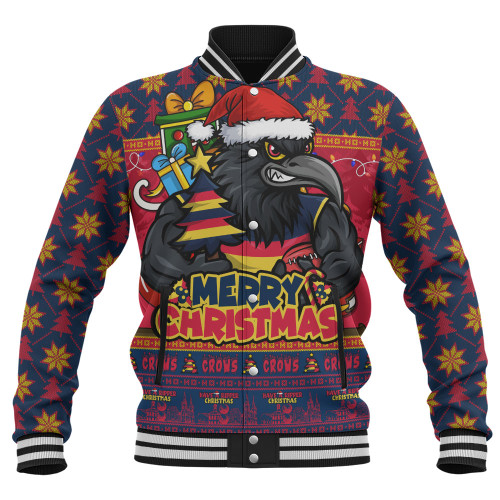 Adelaide Crows Baseball Jacket Festive Holiday Merry Christmas Vibe
