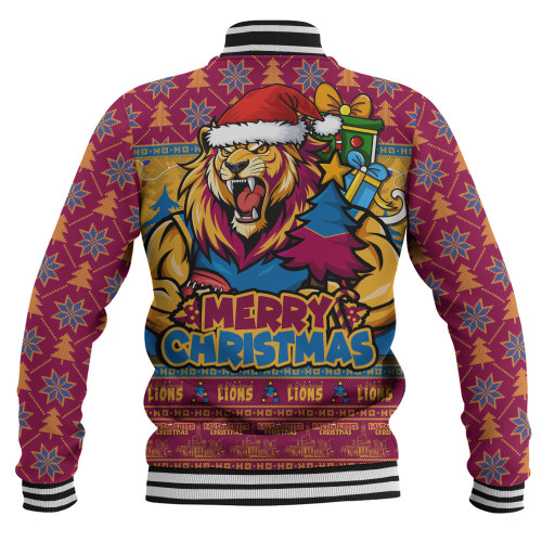 Brisbane Lions Baseball Jacket Festive Holiday Merry Christmas Vibe