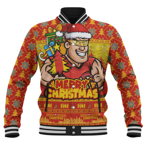 Gold Coast SUNS Baseball Jacket Festive Holiday Merry Christmas Vibe