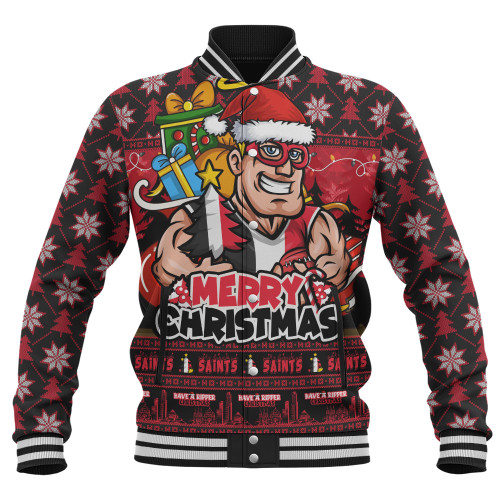 St Kilda Baseball Jacket Festive Holiday Merry Christmas Vibe