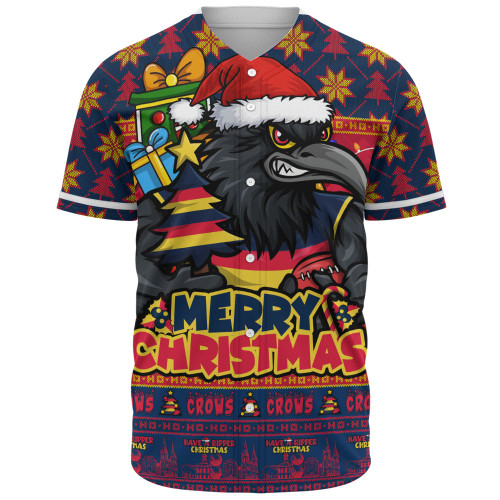 Adelaide Crows Baseball Shirt Festive Holiday Merry Christmas Vibe