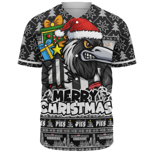 Collingwood Baseball Shirt Festive Holiday Merry Christmas Vibe