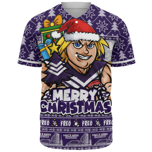 Fremantle Baseball Shirt Festive Holiday Merry Christmas Vibe