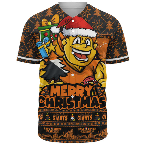 GWS GIANTS Baseball Shirt Festive Holiday Merry Christmas Vibe