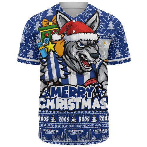 North Melbourne Baseball Shirt Festive Holiday Merry Christmas Vibe