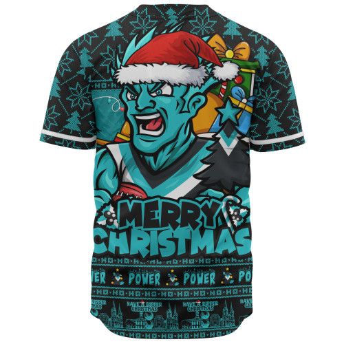 Port Adelaide Baseball Shirt Festive Holiday Merry Christmas Vibe