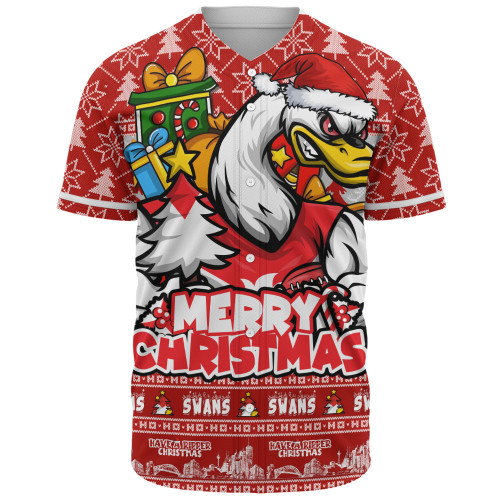 Sydney Swans Baseball Shirt Festive Holiday Merry Christmas Vibe
