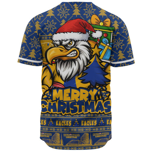 West Coast Eagles Baseball Shirt Festive Holiday Merry Christmas Vibe