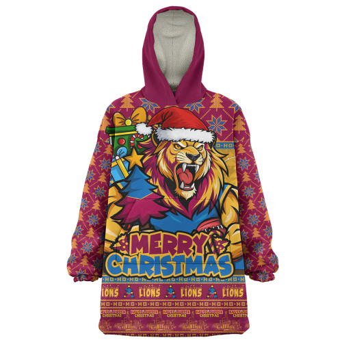 Brisbane Lions Snug Hoodie Festive Holiday Merry Christmas Vibe