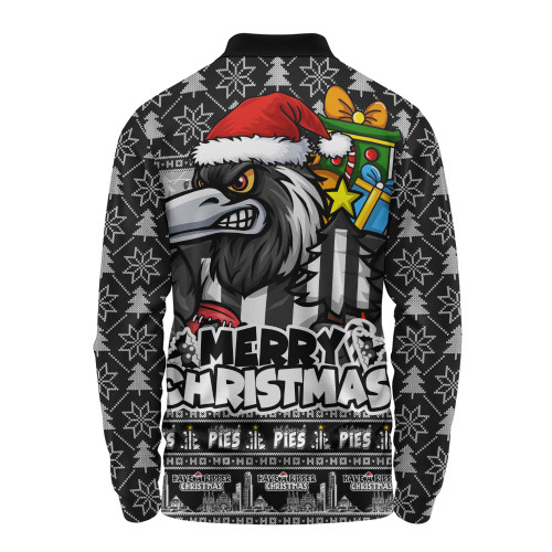 Collingwood Long Sleeve Polo Shirt Festive Holiday Merry Christmas Vibe