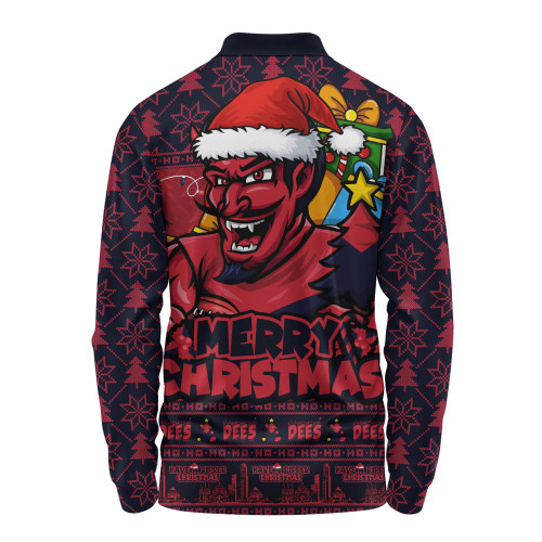 Melbourne Long Sleeve Polo Shirt Festive Holiday Merry Christmas Vibe