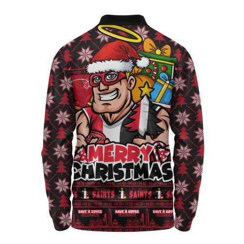 St Kilda Long Sleeve Polo Shirt Festive Holiday Merry Christmas Vibe