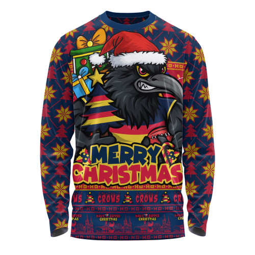 Adelaide Crows Long Sleeve T-shirt Festive Holiday Merry Christmas Vibe