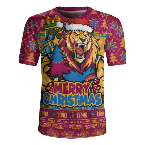 Brisbane Lions Rugby Jersey Festive Holiday Merry Christmas Vibe