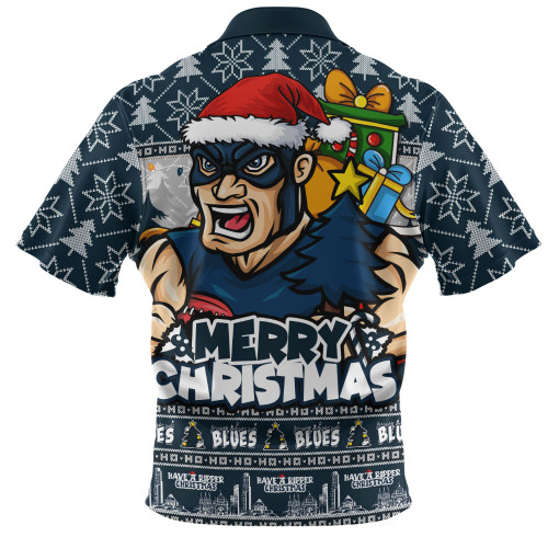 Carlton Zip Polo Shirt Festive Holiday Merry Christmas Vibe