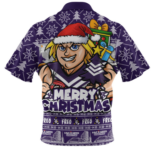 Fremantle Zip Polo Shirt Festive Holiday Merry Christmas Vibe