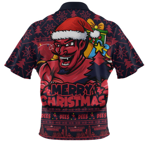 Melbourne Zip Polo Shirt Festive Holiday Merry Christmas Vibe