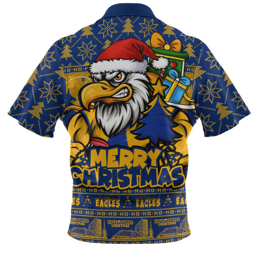 West Coast Eagles Zip Polo Shirt Festive Holiday Merry Christmas Vibe